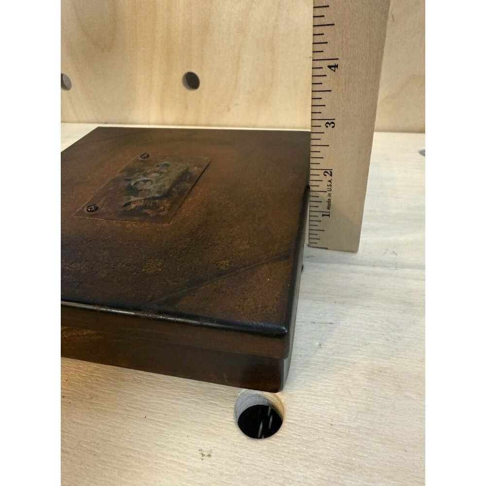 RARE Jan Barboglio Cast Iron Crested Crown 6.5” Square Box Retired Brutalist - Picture 16 of 16